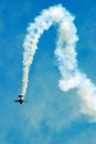 Hook manuever by a stunt pilot Royalty Free Stock Photo