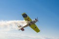 Stunt plane in the air