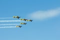 Stunt plane formation flying at Deva Airshow.