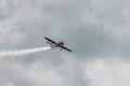 Stunt Plane - One half of the G Force Aeros little and large performing with smoke