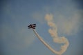 A stunt plane performance at an air show. Royalty Free Stock Photo