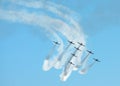 Stunt planes in formation