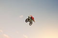 Stunt rider doing a stunt in the sky