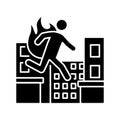 Stuntman black glyph icon