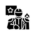 stuntman video production film glyph icon vector illustration