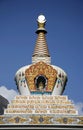 Stupa on blue sky, annapurna