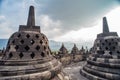 Stupa in Borobudur, ancient buddhist temple near Yogyakarta, Java, Indonesia Royalty Free Stock Photo