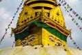 Stupa with Buddha eyes in Kathmandu Nepal Royalty Free Stock Photo