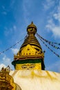 Stupa with Buddha eyes in Kathmandu Nepal Royalty Free Stock Photo