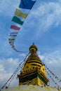 Stupa with Buddha eyes in Kathmandu Nepal Royalty Free Stock Photo