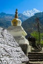 Stupa in Nepal Himalayas mountains Royalty Free Stock Photo