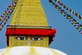 Stupa with Buddha eyes in Nepal Himalayas mountains Royalty Free Stock Photo