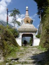 Stupa in Chame village, Nepal Royalty Free Stock Photo