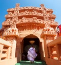 Stupa, devotee entering