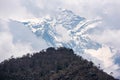 Stupa on front of Mount Kyashar Royalty Free Stock Photo