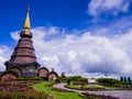 Stupa and garden on the top of Doi Inthanon, Thailand