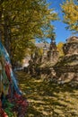 Stupa and Ginkgo in Bozha Temple, Banma, Qinghai, China Royalty Free Stock Photo