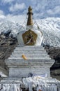Stupa at Karo La mountain pass, on the border of the Nagarze and GyangzÃª counties in Tibet. Royalty Free Stock Photo