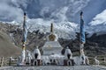 Stupa at Karo La mountain pass, on the border of the Nagarze and GyangzÃª counties in Tibet. Royalty Free Stock Photo