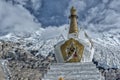 Stupa at Karo La mountain pass, on the border of the Nagarze and GyangzÃª counties in Tibet. Royalty Free Stock Photo