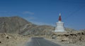 The stupa on mountain road in Ladakh, India Royalty Free Stock Photo