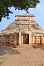 Stupa No 1, South Gateway or Torana and Stupa. The Great Stupa, World Heritage Site, Sanchi,