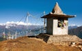 Stupa and prayer flags - Nepal Royalty Free Stock Photo