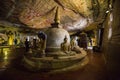 Stupa and statues inside Dambulla Cave Temple, Sri Lanka