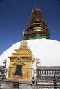 Stupa Under Renovation, Swayambunath, Nepal Royalty Free Stock Photo