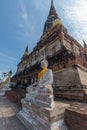 Stupa in Wat Yai Chai Mongkol temple. Ayutthaya Historical Park, Thailand. UNESCO World Heritage Site. Royalty Free Stock Photo