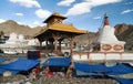 Stupas, bazaar and Friendship Gate in Leh - Ladakh