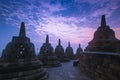 Stupas in Borobodur Indonesia Royalty Free Stock Photo