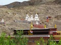 Stupas at the the buddhist Sakya Monastery, Tibet, China