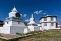 Stupas in the Buddhist temple at Ivolginsky Datsan, Ulan Ude, Buriatia, Russia