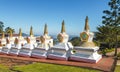 Stupas at Chagdud Gonpa Khadro Ling Buddhist Temple - Tres Coroas, Rio Grande do Sul, Brazil Royalty Free Stock Photo