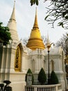 Stupas in a Thai Royal Family Mausoleum in the Royal Cemetery of the Wat Ratchabophit temple in Bangkok