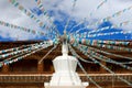 Stupas with Tibet flag in a temple