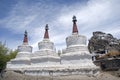 Stupas, Tiksey, Ladakh, India Royalty Free Stock Photo