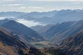 Stura di Demonte Valley mountains, view above from the Colle Fauniera mountain pass, Piedmont, Italy Royalty Free Stock Photo