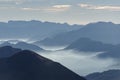 Stura di Demonte Valley mountains, view above from the Colle Fauniera mountain pass, Piedmont, Italy Royalty Free Stock Photo