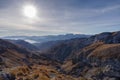 Stura di Demonte Valley mountains, view above from the Colle Fauniera mountain pass, Piedmont, Italy Royalty Free Stock Photo