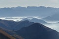 Stura di Demonte Valley mountains, view above from the Colle Fauniera mountain pass, Piedmont, Italy Royalty Free Stock Photo