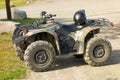 A sturdy ATV with a camouflage design
