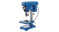 Powerful blue benchtop drill press for precision woodworking and metalworking projects Royalty Free Stock Photo
