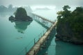 sturdy bridge connecting island to mainland Royalty Free Stock Photo