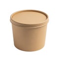 A sturdy brown paper container with a textured surface and a smooth lid Royalty Free Stock Photo