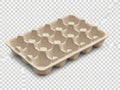 A sturdy cardboard egg carton designed for safely storing and transporting a dozen fresh eggs Royalty Free Stock Photo