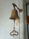 Sturdy old door bell in a cozy old house Royalty Free Stock Photo