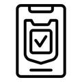 Sturdy phone protective glass icon outline vector