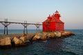 Sturgeon Bay Ship Canal Pierhead Lighthouse, Wisconsin, USA Royalty Free Stock Photo